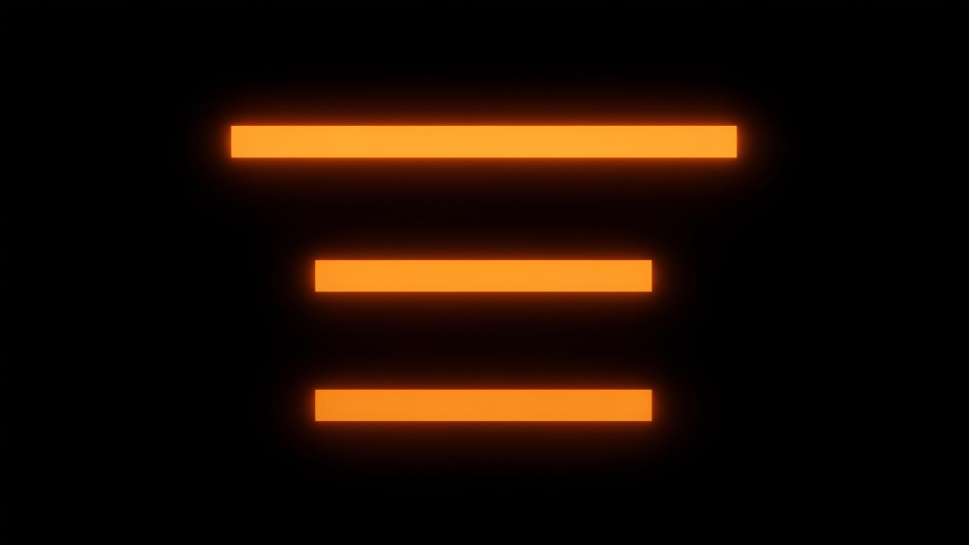 Three stacked glowing orange horizontal bars of different lengths suggesting placement hierarchy on a black background