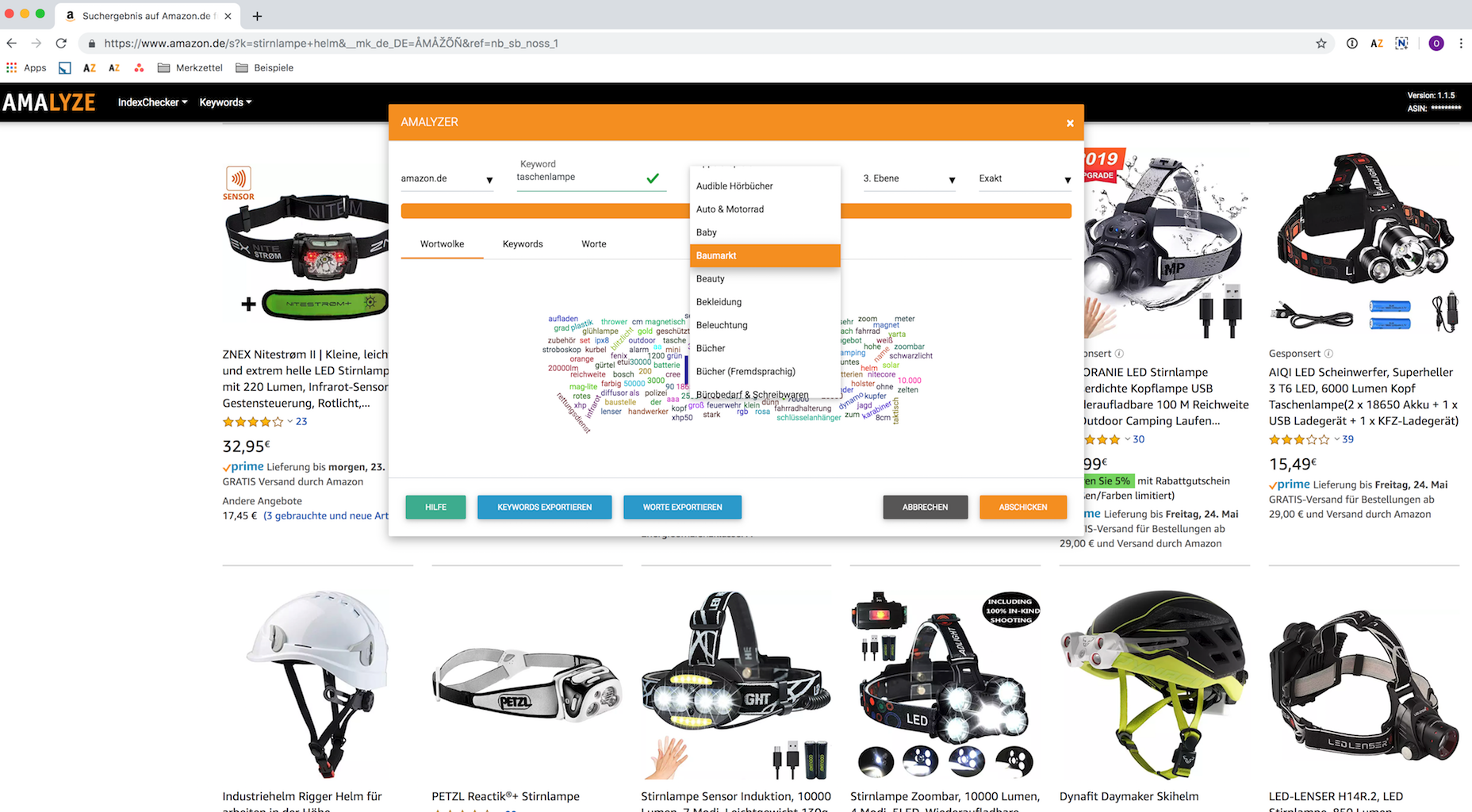 Suggest keywords search based on Amazon main category