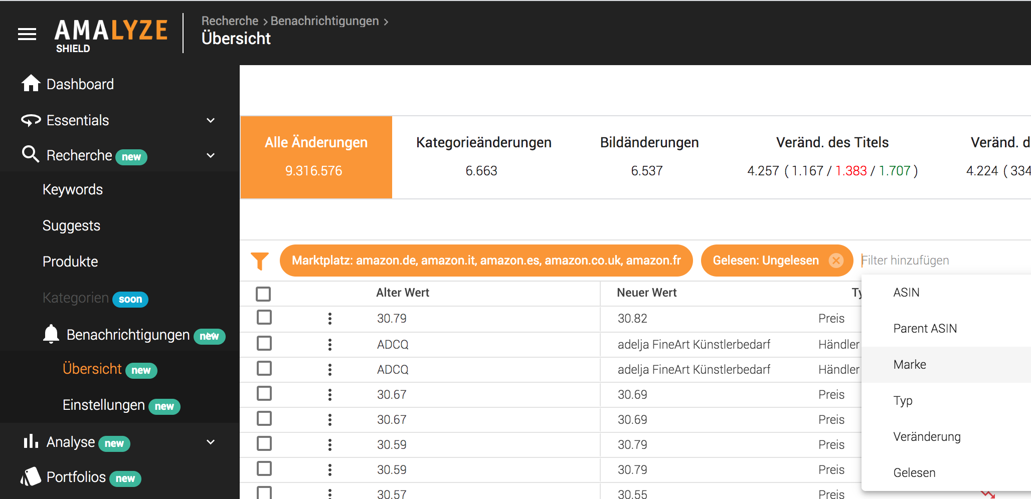 Notificatiosn FAQ_Benachrichtigungen als gelesen markieren_Kombination mit weiteren Filtern