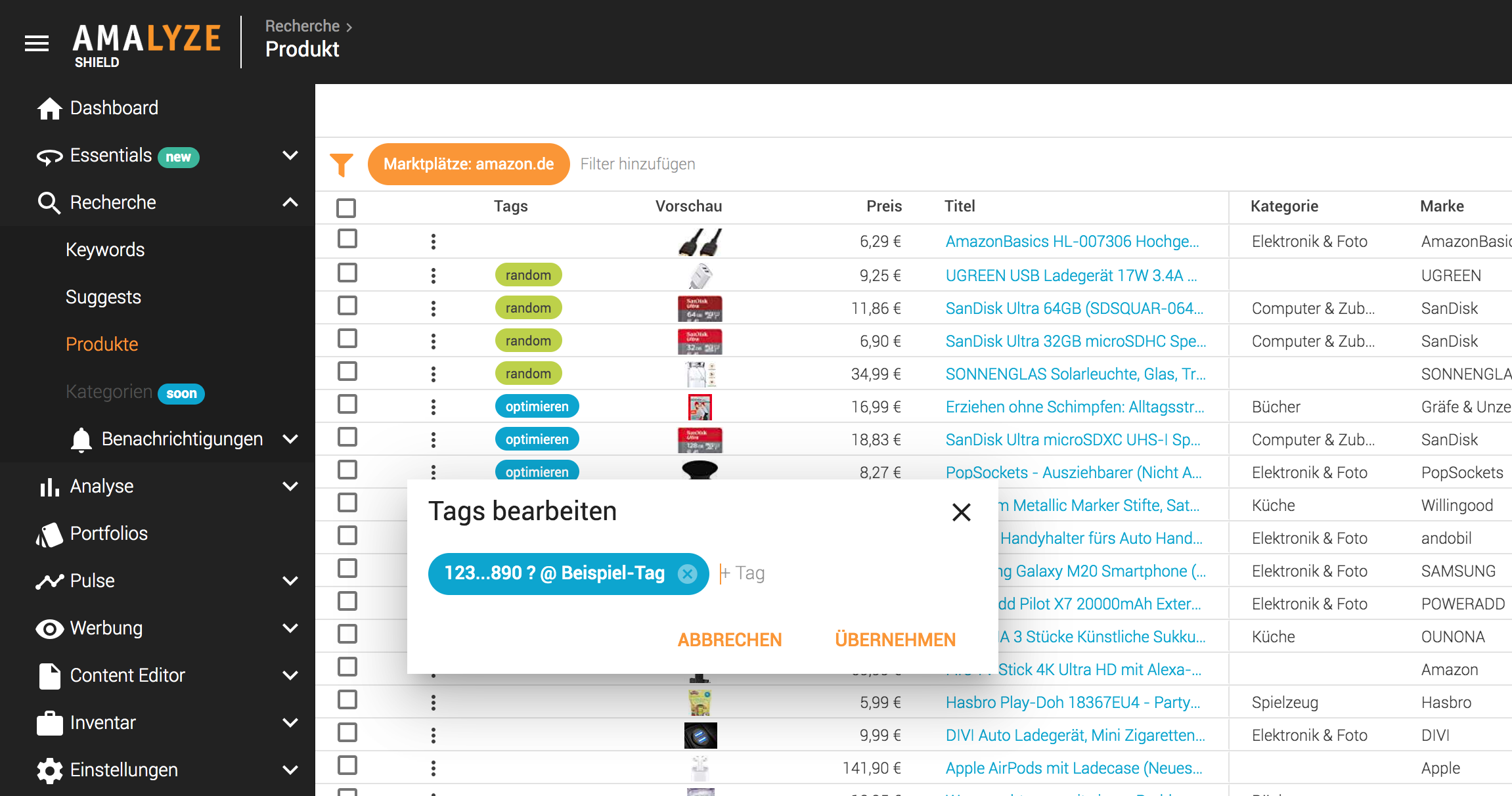 Recherche_Produkte_Tags_Beschriftung von Tags Beispiel